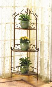 Rustic Corner Bakers Rack