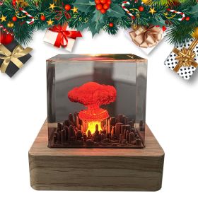 Nuclear Explosion Mushroom Cloud Lamp Resin Nuclear Bomb Model Atmosphere Lamp USB Charging for Home Living Room Decor