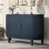 U-Style Storage Cabinet Sideboard Wooden Cabinet with Antique Pattern Doors for Hallway, Entryway, Living Room