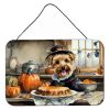 NEW Lakeland Terrier Fall Kitchen Pumpkins Wall or Door Hanging Prints Aluminum Metal Sign Kitchen Wall Bar Bathroom Plaque Home Decor, 8HX12W, Multic