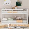 Floor Bunk Bed with Ladder , White