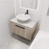 30''Modern Design Float Bathroom Vanity With Ceramic Basin Set,Wall Mounted White Oak Vanity With Soft Close Door,KD-Packing,KD-Packing,2 Pieces Parce