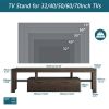 20 minutes quick assembly brown simple modern TV stand with the toughened glass shelf Floor cabinet Floor TV wall cabinet Brown + whiteTV bracket with