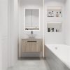 30''Modern Design Float Bathroom Vanity With Ceramic Basin Set,Wall Mounted White Oak Vanity With Soft Close Door,KD-Packing,KD-Packing,2 Pieces Parce