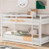 Floor Bunk Bed with Ladder , White