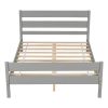 Full Bed with Headboard and Footboard,Grey