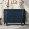 U-Style Storage Cabinet Sideboard Wooden Cabinet with Antique Pattern Doors for Hallway, Entryway, Living Room