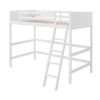 Solid Wood Twin Size Loft Bed with Ladder(White)