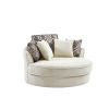 Swivel Accent Barrel Chair with 5 Movable Pillow 360 Degree Swivel Round Sofa Chair for Living Room,Bedroom, Hotel, Beige