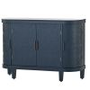 U-Style Storage Cabinet Sideboard Wooden Cabinet with Antique Pattern Doors for Hallway, Entryway, Living Room