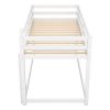 Floor Bunk Bed with Ladder , White