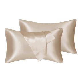 75D Satin Artificial Silk Pillowcase (Option: Champagne-Standard 20X26in)