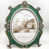 European Retro Metal Green Photo Frame Oval Vintage Fashionable Lightweight High Hardness Home Decoration Ornament Embellishment