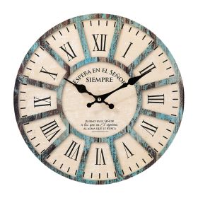 Wall Clock Battery Operated Rustic Country Style Wooden Round Wall Clock Vintage Farmhouse Wall Decor For Home Kitchen Living (Color: White)