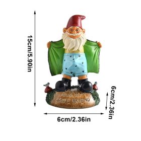 Creative Gnome Garden Statues Outdoor Gardening Dwarf Ornaments Dwarf Sexy Funny Garden Home Sculptures Decoartion Dropshipping (Color: A)