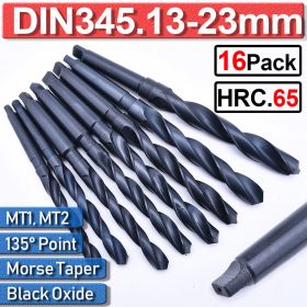 13-23mm Black Oxide Morse Taper Drill Bit Metric Size Morse Taper Shank Twist Drill Bits For Wood Plastic Metal Drilling D30 (Hole Diameter: 15.5mm)