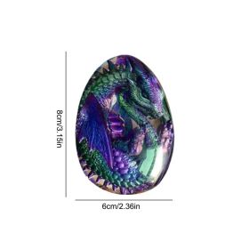 Resin Dragon Egg Realistic Clear Resin Dragon Ornament Desktop Ornaments Unique Hand-Sculpted Dragon Souvenir Handmade Crystal (Color: 5)