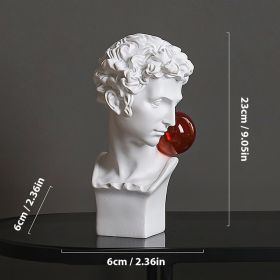 Unique Resin David Statue Creative Bubble Blowing David Sculpture Resin Gypsum Figurine Home Bookshelf Desktop Art Decoration (Color: D)