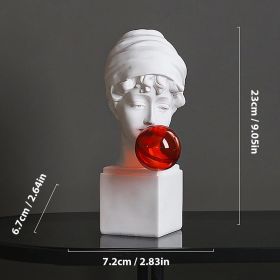 Unique Resin David Statue Creative Bubble Blowing David Sculpture Resin Gypsum Figurine Home Bookshelf Desktop Art Decoration (Color: B)