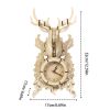 New 3D DIY Wood Clock Puzzle Jigsaw Vintage Deer Clock Model Creative Assembled Puzzle Toys Gifts For Adults Gift Table Decor