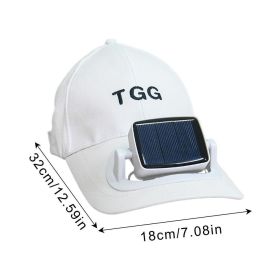 Solar Powered Fan Hat Sun Hat Cooling Hats Fan Hat Summer Fan Cooling Baseball Hat Caps Solar Powered Fan Hat For Outdoor Sport (Color: White)