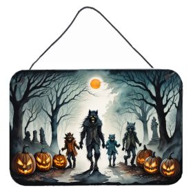 NEW Werewolves Spooky Halloween Wall or Door Hanging Prints Aluminum Metal Sign Kitchen Wall Bar Bathroom Plaque Home Decor, 8HX12W, Multicolor (Default: Default)