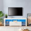 FashionTVstandTVcabinet,EntertainmentCenter,TVstationTV console,media console,with LEDlight belt,light belt remote control,toughenedglassshelf,metal h