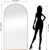 Dolonm Arched Full Length Mirror with Stand, 71"x32" Aluminum Alloy Body Mirror, Shatter-Proof Glass Made, Free Standing, Leaning, Wall-Mounted Mirror