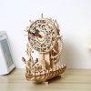 New 3D DIY Wood Clock Puzzle Jigsaw Vintage Deer Clock Model Creative Assembled Puzzle Toys Gifts For Adults Gift Table Decor