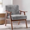 Mid-Century Modern Chair, Living Room Chair with Solid Wood Frame, Accent Chair Extra-Thick Backrest, Wingback Chair for Bedroom, Reading Room, Living