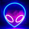 1pc Alien Shape LED Neon Sign, USB & Battery Powered Novelty Neon Mini Night Light, Novelty Wall Lamp With 1pc Hook For Bedroom Kids Room Party Home W