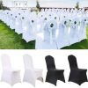 10-100PCS Black White Strong Spandex Universal Wedding Chair Covers Full Seat Slipcovers Restaurant Cafe