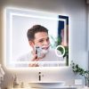 Wisfor LED Lighted Smart Bathroom Mirror 3X Lighted Magnifier Wall Mounted White Light Front Backlit Dimmable Anti-Fog