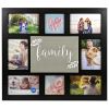 8-Opening Plaque Sentiment Collage Picture Frame, Black