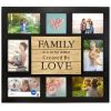 8-Opening Plaque Sentiment Collage Picture Frame, Black