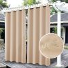 2pack Indoor Outdoor Curtains Waterproof Thermal Insulated Curtains Sliding Tab Top Outside Blackout Patio Curtains for Porch