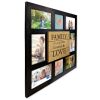 8-Opening Plaque Sentiment Collage Picture Frame, Black